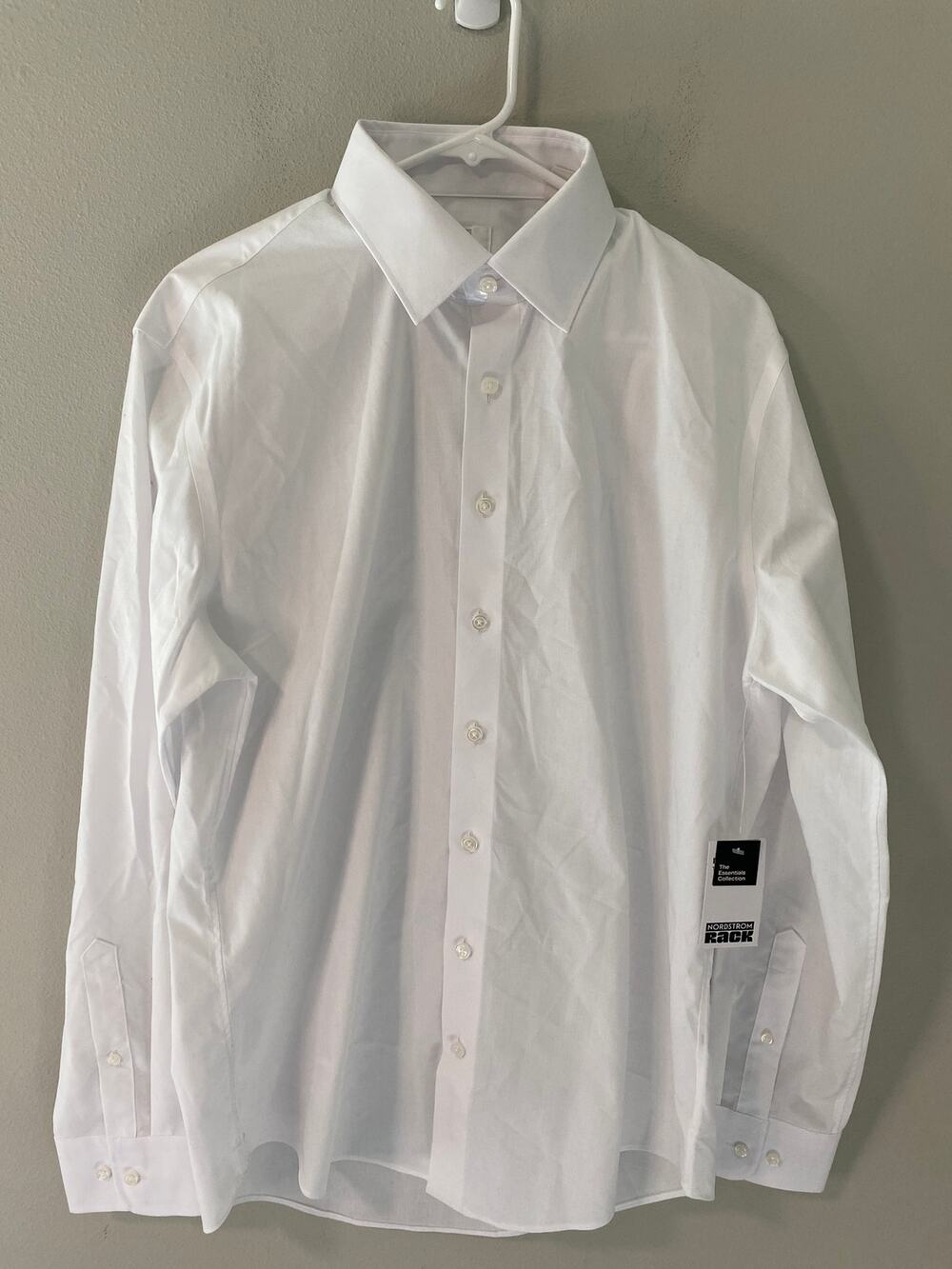 New Nordstrom Rack White Non-Iron Slim Fit Dress Shirt 16 34/35